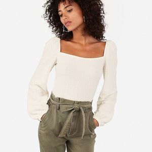 Express Square Neck Puff Sleeve Top
